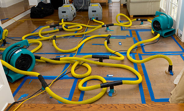 Professional Flood Damage Restoration technician working in Saint Charles, MI